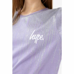 Hype. Purple Orchid Glitter Drips Script T-Shirt -Hype Shop unnamed file 100