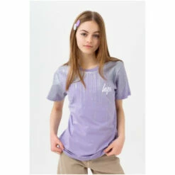 Hype. Purple Orchid Glitter Drips Script T-Shirt -Hype Shop unnamed file 101