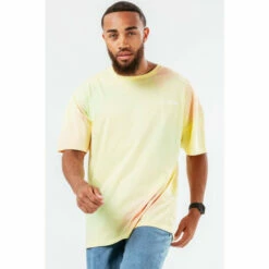 Hype. Yellow Mens Candy Dye Oversized T-Shirt