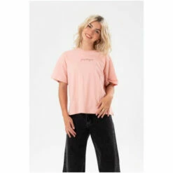 Hype. Pink Womens Scribble Embroidery Boxy T-Shirt -Hype Shop unnamed file 1083