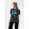 Hype. Girls Black Sketch Heart Holographic Script T-Shirt -Hype Shop unnamed file 1084