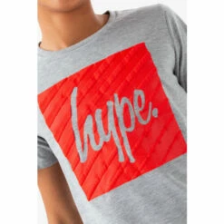 Hype. Boys Grey Marl Box Script T-Shirt -Hype Shop unnamed file 1097