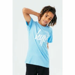 Hype Blue Washed Script Logo T-Shirt