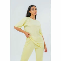 Hype Yellow Washed Scribble Logo Oversized T-Shirt