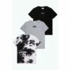 Hype. Black Dye Block T-Shirts 3 Pack