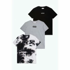 Hype. Black Dye Block T-Shirts 3 Pack