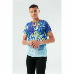 Hype. Blue Tag Fade T-Shirt -Hype Shop unnamed file 1137