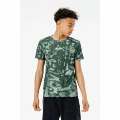 Hype. Boys Khaki Green Bubble Smudge Scribble T-Shirt