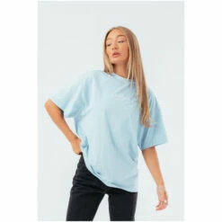 Hype. Womens Blue Petrol Scribble Oversized T-Shirt -Hype Shop unnamed file 1171