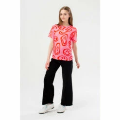 Hype. Girls Pink Smiley Wave Scribble T-Shirt -Hype Shop unnamed file 1174