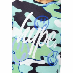 Hype. Boys Blue Smiley Camo Script T-Shirt -Hype Shop unnamed file 1198