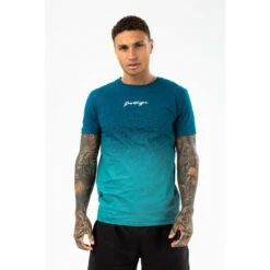 Hype. Teal Blue Speckle Fade Scribble T-Shirt