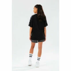 Hype. Black Leopard Label Boxy T-Shirt -Hype Shop unnamed file 122