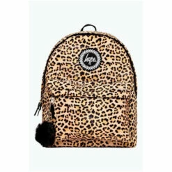 Hype. Orange Leopard Pom Pom Backpack -Hype Shop unnamed file 1319