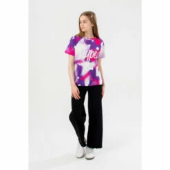 Hype. Girls Purple Neon Spray Script T-Shirt -Hype Shop unnamed file 150