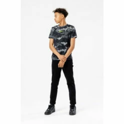 Hype. Boys Black Pixle Camo Scribble T-Shirt