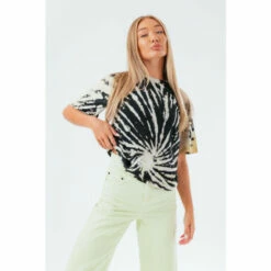 Hype. Black/White Bleach Dye Oversized T-Shirt