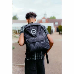 Hype. Black Mono Wave Drip Backpack