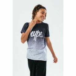 Hype. Blue Script Speckle Fade T-Shirt