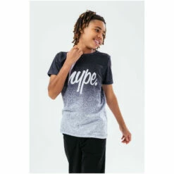 Hype. Blue Script Speckle Fade T-Shirt -Hype Shop unnamed file 179