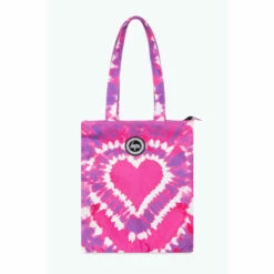 Hype. Pink Heart Hippy Tie Dye Tote Bag