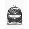 Hype. Unisex Silver Holographic Leopard Crest Backpack -Hype Shop unnamed file 2074