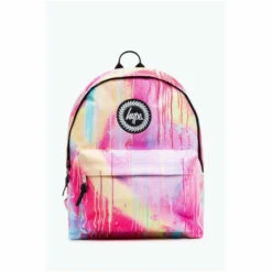 Hype. Unisex Pink Spray Drips Crest Backpack -Hype Shop unnamed file 2130