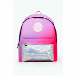 Hype. Pink Fade Holographic Pocket Crest Backpack -Hype Shop unnamed file 2219