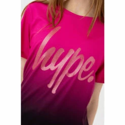 Hype. Berry Red Fade Script T-Shirt -Hype Shop unnamed file 245