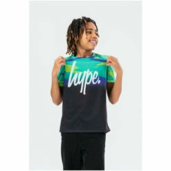 Hype. Boy's Blue T-Shirt Electric Camo Fade -Hype Shop unnamed file 251