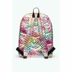 Hype. Unisex Pink Rainbow Check Crest Backpack -Hype Shop unnamed file 2520