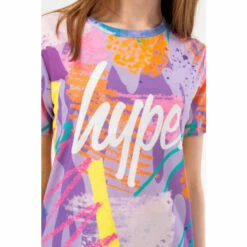 Hype. Girls Lilac Marker Scribble Script T-Shirt -Hype Shop unnamed file 268