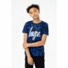 Hype. Boys Blue Trippy Face Script T-Shirt -Hype Shop unnamed file 270