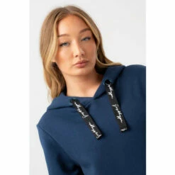 Hype. Womens Blue Petrol Justhype Drawcord Hoodie -Hype Shop unnamed file 2725