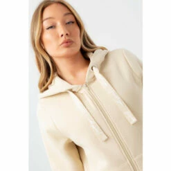 Hype. Womens Cream Justhype Scribble Drawcord Zip Hoodie -Hype Shop unnamed file 2730