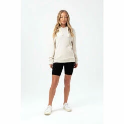 Hype. Womens Cream Almond Milk Justhype Waffle Drawcord Hoodie