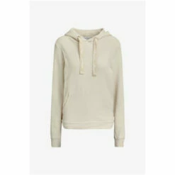Hype. Womens Cream Almond Milk Justhype Waffle Drawcord Hoodie -Hype Shop unnamed file 2741