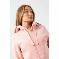 Hype. Womens Mellow Rose Pink Justhype Scribble Drawcord Zip Hoodie -Hype Shop unnamed file 2755