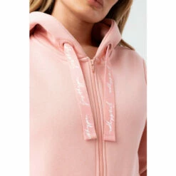 Hype. Womens Mellow Rose Pink Justhype Scribble Drawcord Zip Hoodie -Hype Shop unnamed file 2756