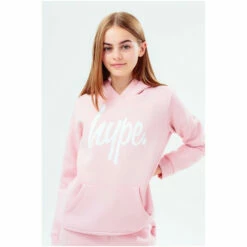 Hype. Girls Pink Script Hoodie -Hype Shop unnamed file 2792