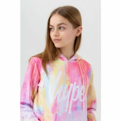 Hype. Pink Spray Drips Script Hoodie -Hype Shop unnamed file 2931
