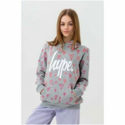 Hype. Grey Love Script Hoodie -Hype Shop unnamed file 2940