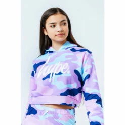 Hype. Purple Evie Camo Crop Hoodie -Hype Shop unnamed file 2950