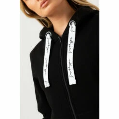 Hype. Womens Scribble Drawcord Zip Black Hoodie -Hype Shop unnamed file 2954