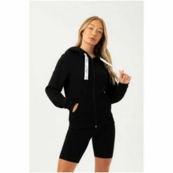 Hype. Womens Scribble Drawcord Zip Black Hoodie -Hype Shop unnamed file 2955