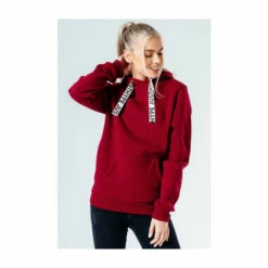 Hype. Womens Burgundy Drawstring Pullover Hoodie -Hype Shop unnamed file 2985