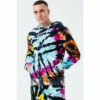 Hype. Mens Black Tie Dye Scribble Logo Pullover Hoodie -Hype Shop unnamed file 2991