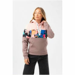 Hype. Womens Grey Iron Poppy Slice Panel Drawcord Hoodie -Hype Shop unnamed file 3032