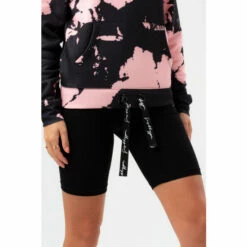 Hype. Womens Tie Dye Drawcord Black Hoodie -Hype Shop unnamed file 3041