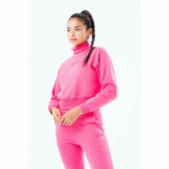 Hype. Kids Pink High Neck Cropped Sweater